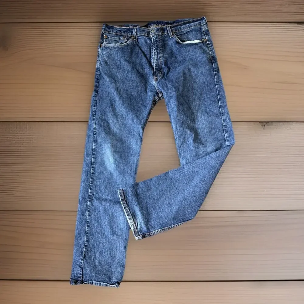 Vintage Levi's 505 Straight Leg Jeans Men's 36x32 Blue Denim Americana Western